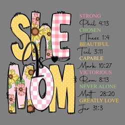 she is mom bible verse sunflowers png digital download files