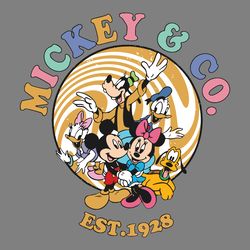 funny mickey and co est 1928 disney world svg