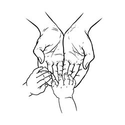 hands mom with two kids happy mothers day svg