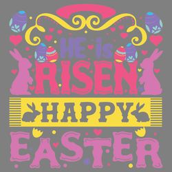 he is risen happy easter egg bunny svg digital download files