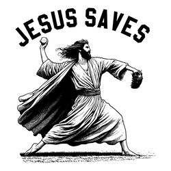 retro jesus saves playing baseball svg digital download files