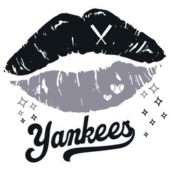 funny lips yankees baseball team svg digital download files