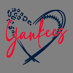 leopard heart baseball yankees svg digital download files