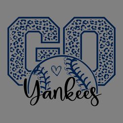 go yankees baseball team leopard svg digital download files