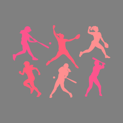 softball girls svg images silhouette digital download files