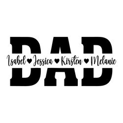 dad svg, father's day svg, dad split name frame svg, father svg