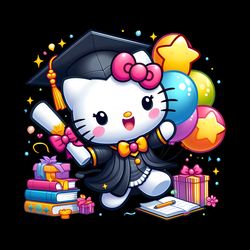 hello kitty cartoon graduation png digital download files