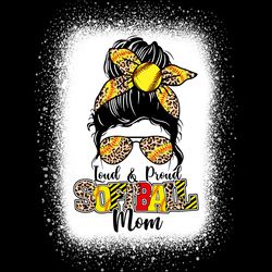 retro loud and proud softball mom png digital download files