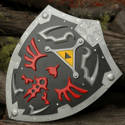 legend of zelda master black sheild- steel sword, zelda  sheild- ideal gift for him. the legend of zelda