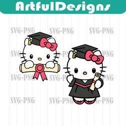 hello senior kitty 2023 graduation season dxf, svg, png files high school college grad