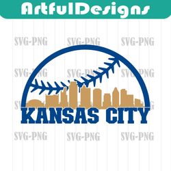 kansas city baseball skyline for cutting & - svg, ai, png, cricut and silhouette studio