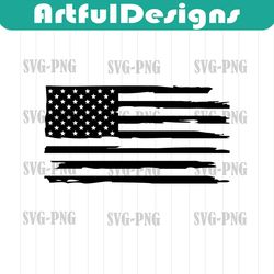 tattered american flag - digital download, instant download, svg, dxf, eps & png files included!