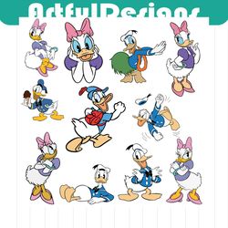 donald and daisy svg, donald duck svg, daisy duck svg, donald and daisy love svg, donald and daisy cricut