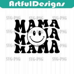 mama svg, mama wavy stacked svg, mom life, mama png, mama shirt, mother's day. cut file cricut, png pdf, vector, viny