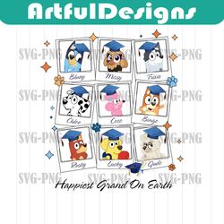 happiest grand on earth blue y png, bluey family png, bingo png, funny blue y digital download