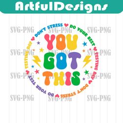 testing day svg, don't stress do your best rock the test svg, teacher shirt png, test day y'all svg.