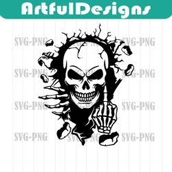 skull in the wall svg | skull clipart | skeleton svg | printable file | skeleton coming out of the wall svg |horror svg