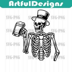 skeleton drinking svg | lager svg | draft beer svg | alcoholic drink bar pub drunk alcohol | cut file clipart vector dig