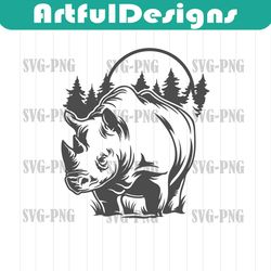 rhino svg | rhino png | animal svg | rhino clipart | rhino cutfile | rhino instant download | rhinoceros svg |r