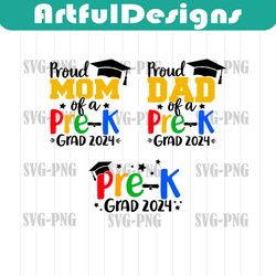 pre-k graduation 2023 family bundle svg, pre-k grad 2023 svg, proud mom, proud dad, pre-k graduation 202