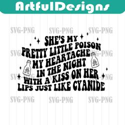 pretty little poison png - plp - country song - digital download - sublimation design file