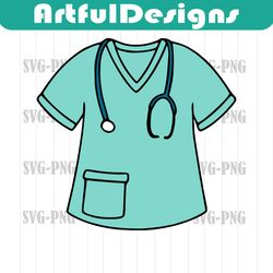 medical scrubs svg png jpg clipart cut file download for cricut silhouette sublimation printable art - personal use