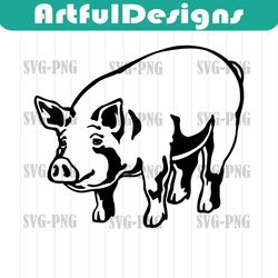 pig svg, pig png, pig svg cut file cricut, pig silhouette, pig clipart file