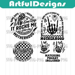 motherhood some day i rock it svg-png, retro motherhood sublimation design, trendy front and back design