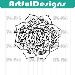 taurus svg, taurus mandala svg, horoscope svg, zodiac svg, bull star sign svg, svg, dxf, eps, dxf, instant download, cri