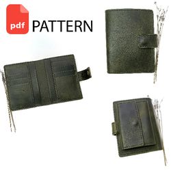 leather pattern to make a bifold wallet. leather template passport wallet.