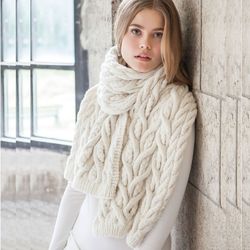 in stock cashmere scarf cable
