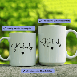 personalized mug, custom name mug, name coffee mug, gift for friend, birthday gift, gift for her, personalized gift