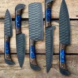 a very beautiful handmade steel 5pcs kitchen knives set,,,