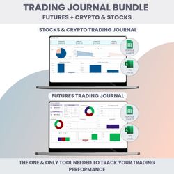 trading journals futures / stocks/crypto in google sheets and excel template