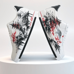 custom sneakers af1 unisex white black fashion inspire shoes handpainted personalized gifts design japan wearable art