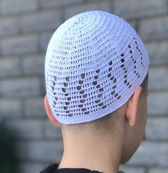 handmade kufi hat short crochet