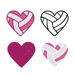 volleyball heart svg, pdf, png, volleyball svg, layered heart svg