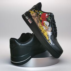 custom shoes scrooge art customisation sneakers af1 fashion casual shoe personalized gifts one of a kind art handpainted