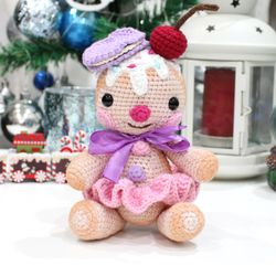 gingerbread cookie crochet pattern pdf in english  amigurumi toy christmas tree toy diy