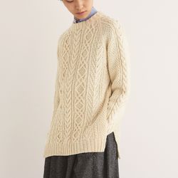 aran slit sweater