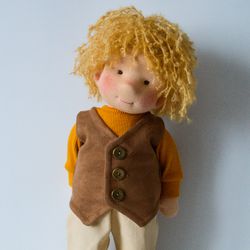 waldorf doll boy 15"(38cm) - ready to ship steiner soft doll- rag doll - unique baby gift