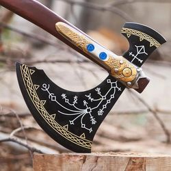 god of war kratos leviathan axe scandavian axe handmade battle axe norse axe,