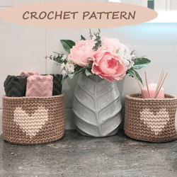 crochet pattern for nursery basket with heart easy tutorial pdf