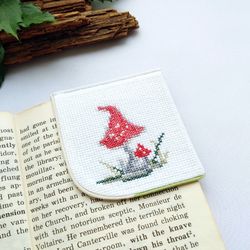 personalized red mushroom corner bookmark, aesthetic unique gift for her