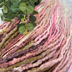 strawberry marshmallow - synthetic mix dreadlock, pink mixed colour