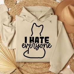 i hate everyone svg - funny cat quote