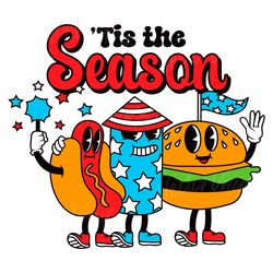 retro vintage tis the season usa american hot dog svg