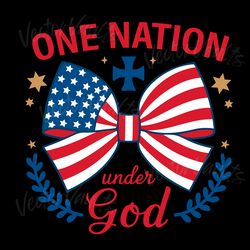 one nation under god patriotic bow tie svg