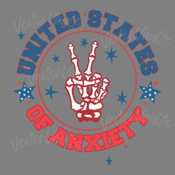 united states of anxiety skeleton hand svg