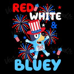red white and bluey patriotic day svg digital download files